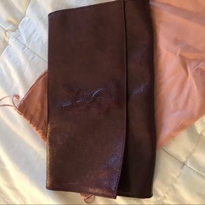 Eggplant YSL Monogram Belle de Jour Clutch